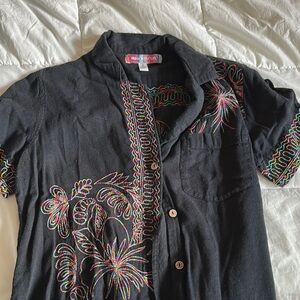 Black Embroidered Shirt